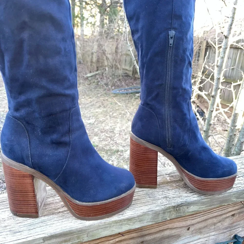 Charmed 70s Knee High Boots by Asos Size 5